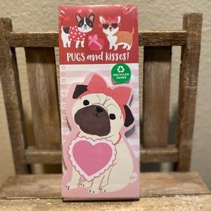 Pug Notepads Set Of 2, Pug French Bulldog & Corgi Notepad, Pugs & Kisses Notepad